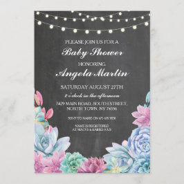 baby shower Partij Succulenten Floral Chalk Invite Kaart