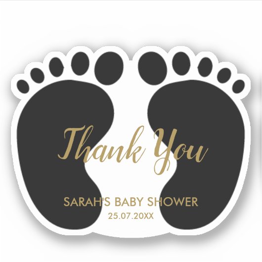 Baby shower partij wil je bedanken sticker (Voorkant)