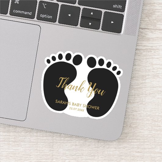 Baby shower partij wil je bedanken sticker (Detail)