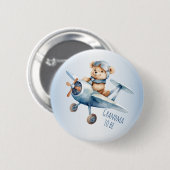 Baby shower Party Baby Beer Piloot Blue Airplane Ronde Button 5,7 Cm (Voorkant /achterkant)
