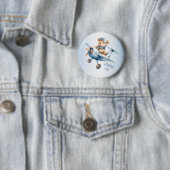 Baby shower Party Baby Beer Piloot Blue Airplane Ronde Button 5,7 Cm (In situ)
