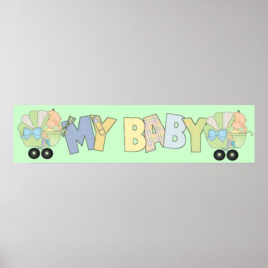 Baby shower Party Banner Poster (Voorkant)
