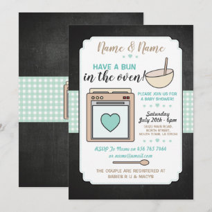 Baby shower Party Bun in de Oven Gender Reveal Kaart