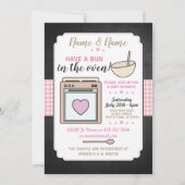 baby shower Party Bun in oven roze Girl Kaart (Voorkant)