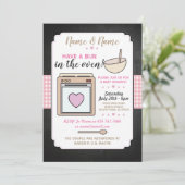 baby shower Party Bun in oven roze Girl Kaart (Staand voorkant)