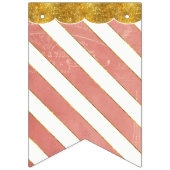 Baby shower Party Decor Coral Faux Gold Glitter Vlaggetjes (Eerste vlag)