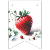 Baby shower Party Decor Waterverf Aardbeien Vlaggetjes (Eerste vlag)