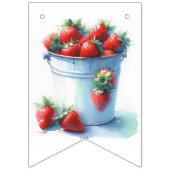 Baby shower Party Decor Waterverf Aardbeien Vlaggetjes (Derde vlag)