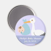 Baby shower Party Favor - Stork levert Baby Boy Magneet (Voorkant / Achterkant)