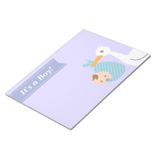 Baby shower Party Favor - Stork levert Baby Boy Notitieblok (Schuin)