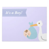 Baby shower Party Favor - Stork levert Baby Boy Notitieblok (Voorkant)