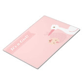 Baby shower Party Favor - Stork levert babymeisje Notitieblok (Schuin)