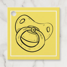 Baby shower Party - Gele fopspeen - Bedankjes Labels
