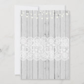 Baby shower Party Grijs Hout Kant Uitnodigen Kaart (Achterkant)