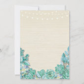 Baby shower Party Mint Succulents Rustiek Uitnodig Kaart (Achterkant)