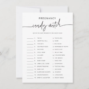 Baby shower Party Phrase Match Spel Activiteit Kaa Kaart