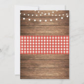 baby shower Party Red Gingham Barn Chalk Invite Kaart (Achterkant)