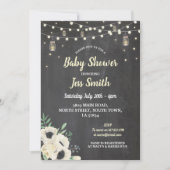 Baby shower Party Rustic Chalk Fireflies Uitnodige Kaart (Voorkant)