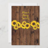 baby shower Party Rustic Jar Wood Sunflower Invite Kaart (Achterkant)