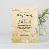 Baby shower Party Rustic Wild Flowers Schattige Ui Kaart (Staand voorkant)