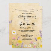 Baby shower Party Rustic Wild Flowers Schattige Ui Kaart (Voorkant / Achterkant)