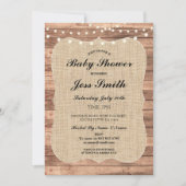 baby shower Party Rustic Wood Burlap BBQ Uitnodige Kaart (Voorkant)