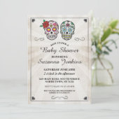 Baby shower Party Sugar Skull Party Uitgenodigd Kaart (Staand voorkant)