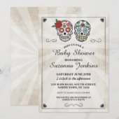 Baby shower Party Sugar Skull Party Uitgenodigd Kaart (Voorkant / Achterkant)