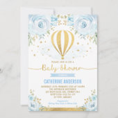 Baby shower Pastel Blue Floral Kaart (Voorkant)