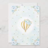Baby shower Pastel Blue Floral Kaart (Achterkant)