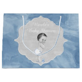 baby shower Pastel Blue  Little Boy Large Cadeautasje (Voorkant)