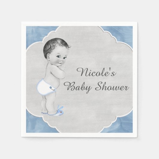 Baby shower Pastel Blue Little Boy Servet (Voorkant)