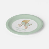 Baby shower Pastel Mint Groen Retro Carriage Papieren Bordje (Gekanteld)