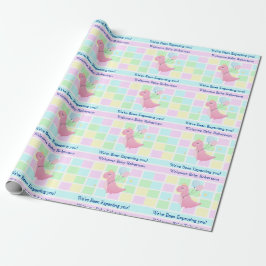 Baby shower Pastel Naam toevoegen Geslacht Onbeken Cadeaupapier