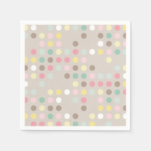 Baby shower Pastel Polka Dot Servet (Voorkant)