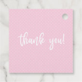 Baby shower Pastel Roze Baby Girl Polka Dot Bedankjes Labels (Achterkant)