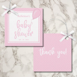 Baby shower Pastel Roze Baby Girl Polka Dot Bedankjes Labels