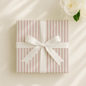 Baby shower pastel roze/Gebroken wit gestreept Cadeaupapier