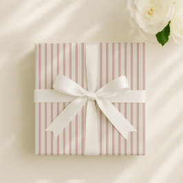Baby shower pastel roze/Gebroken wit gestreept Cadeaupapier
