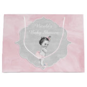 baby shower Pastel Roze  Klein meisje Large Cadeautasje (Voorkant)