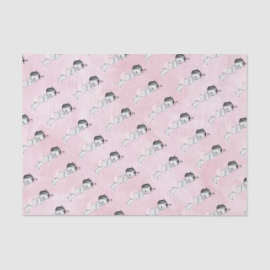 baby shower Pastel Roze  Klein meisje Tissuepapier (Voorkant)