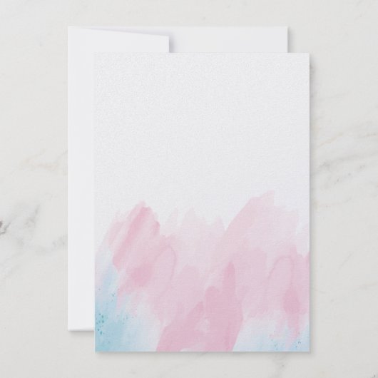 Baby shower pastel Waterverf uitnodiging (Achterkant)