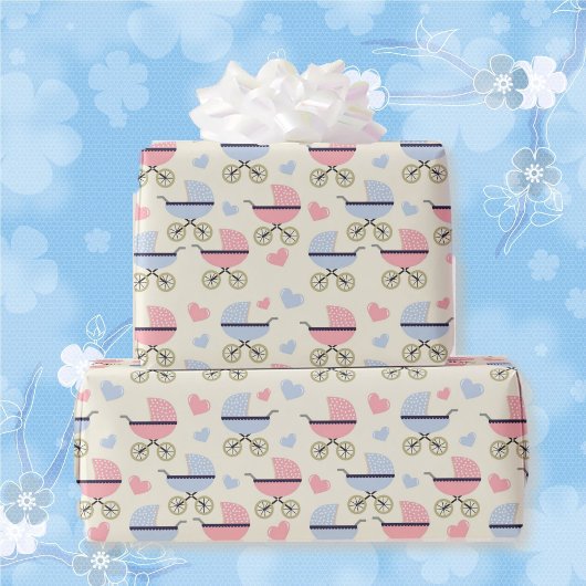 Baby shower Pastels in Roze & Blauw Cadeau Cadeaupapier
