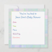  Baby shower Pastels Kaart (Achterkant)