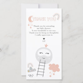 Baby Shower Pathway to the Moon Bedankkaart