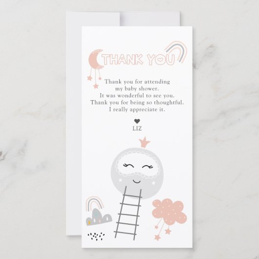 Baby Shower Pathway to the Moon Bedankkaart (Voorkant)