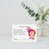 Baby shower Patriotic Red White Blue Diaper Raffle Informatiekaartje (Staand voorkant)
