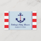 Baby shower Patriottisch Anker Luier Raffle Ticket Informatiekaartje (Achterkant)