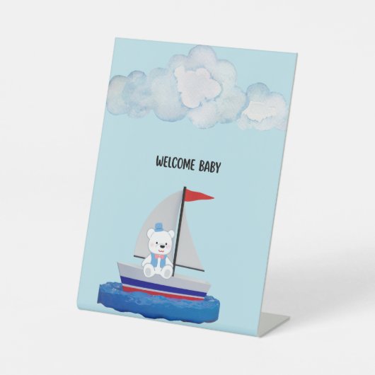 Baby Shower Pedestal Sign Reclamebord Met Voetstuk (Voorkant)