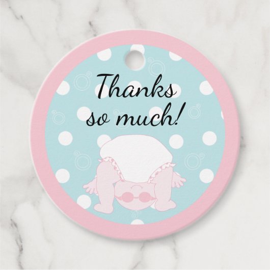 Baby shower Peek a Boo Baby Bedankjes Labels (Voorkant)